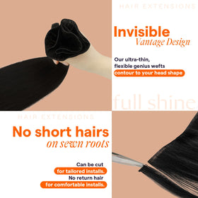 Lifestyle image of Full Shine Genius Weft Hair Extensions styled
