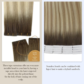 Lifestyle image of Full Shine Tape In Hair Extensions in use