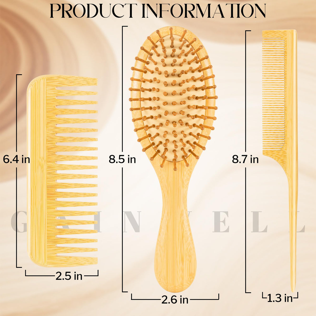 Lifestyle image of GAINWELL bamboo hair brush set in use
