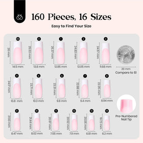 Lifestyle image of hands with Beetles French Tip Press On Nails