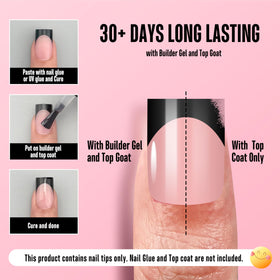 Lifestyle image of hands with NOVO OVO nail tips applied
