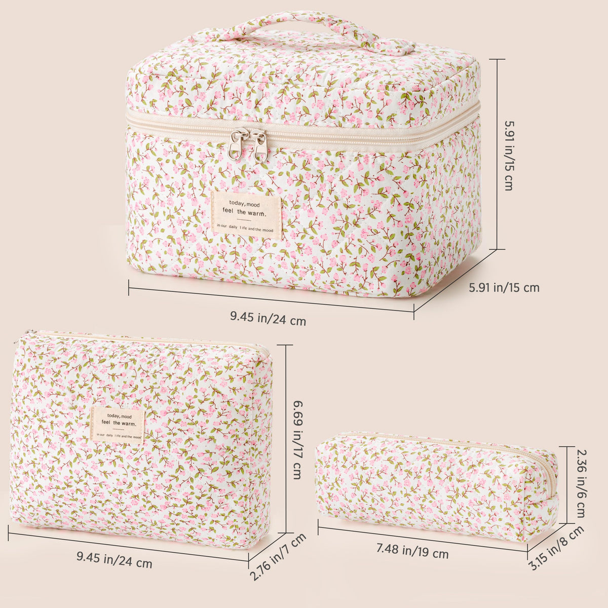 Lifestyle image of HBselect makeup bags in use