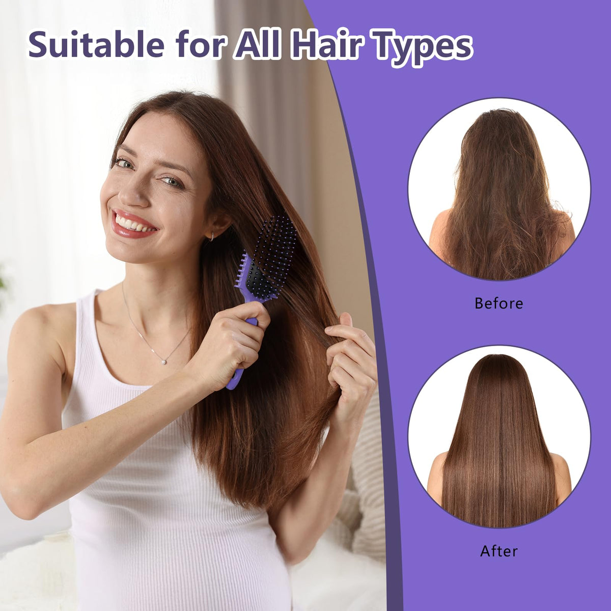Lifestyle image of HEZ Curl Defining Brush Set in use