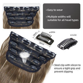 Lifestyle image of LEEONS Clip-in Hair Extensions styled in hair
