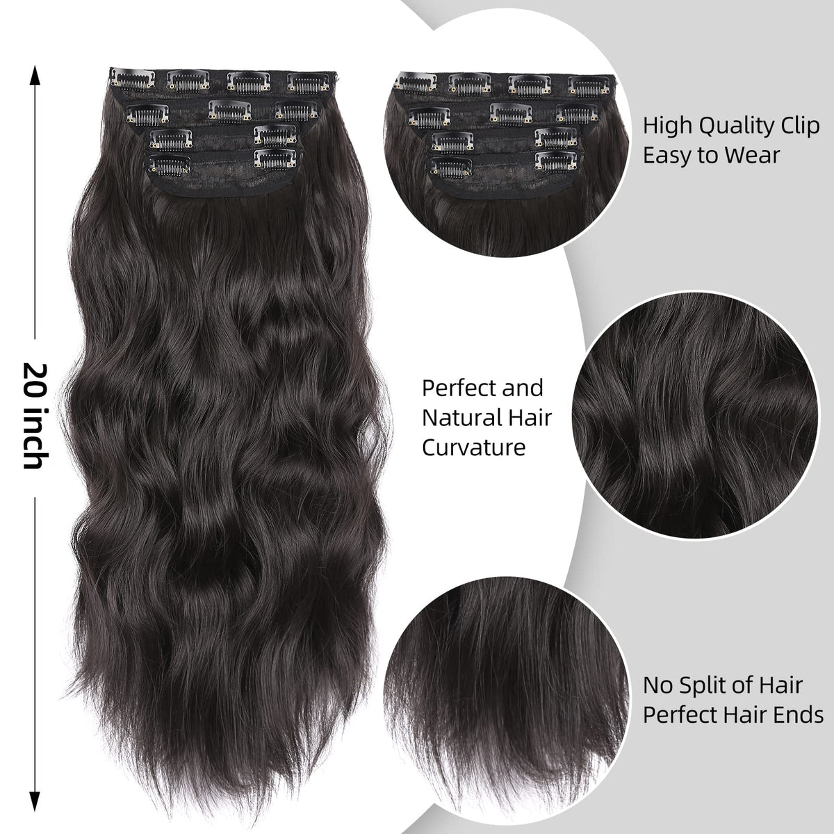 Lifestyle image of LEEONS Clip in Synthetic Hair Extensions worn