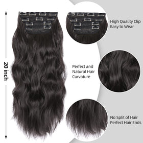 Lifestyle image of LEEONS Clip in Synthetic Hair Extensions worn