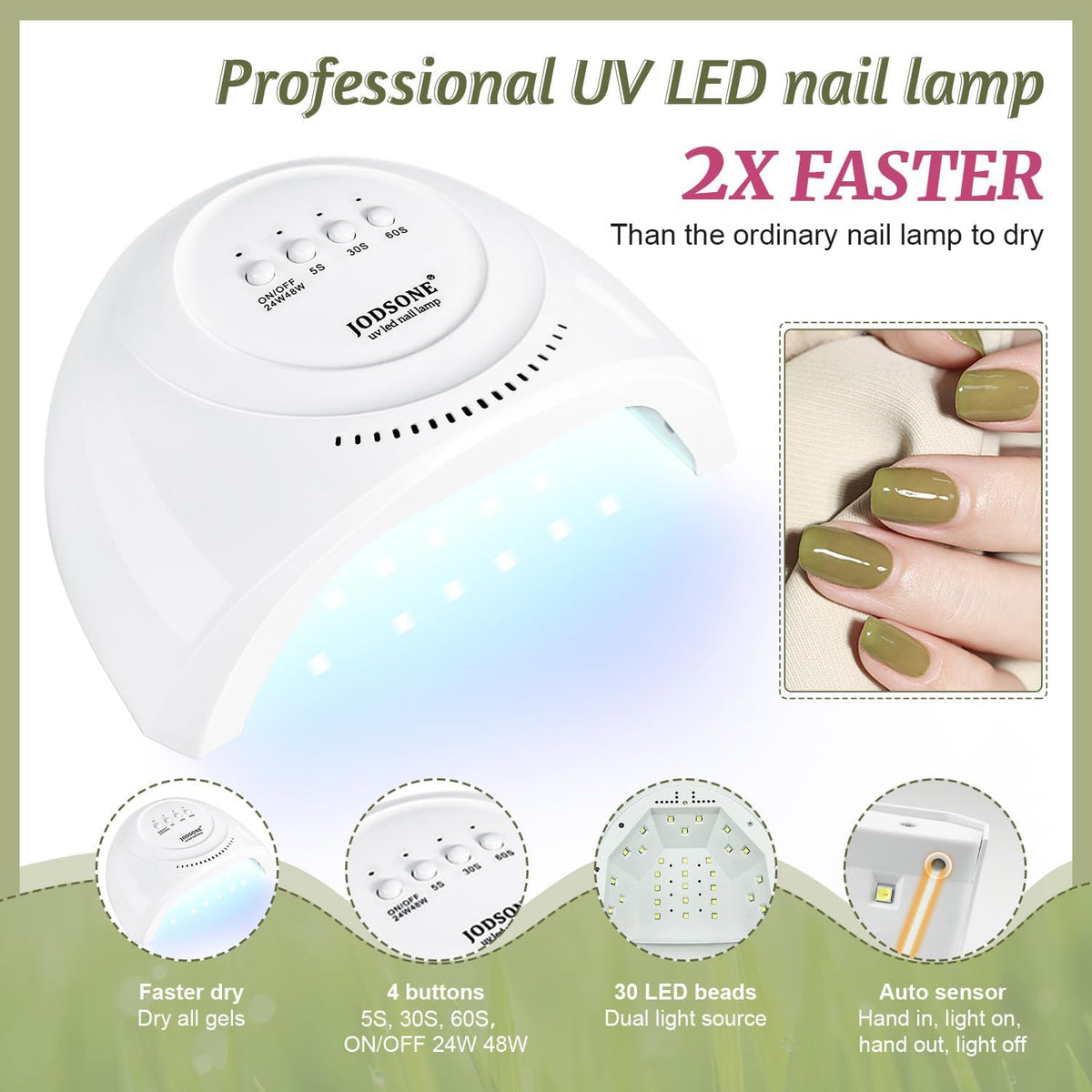 Lifestyle image of manicured nails using JODSONE gel polish