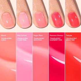 Lifestyle image of Manucurist Pink Sorbet Green Jelly Nail Polish applied