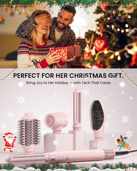 Lifestyle image of MESCOMB 5-in-1 Hot Air Styler in use