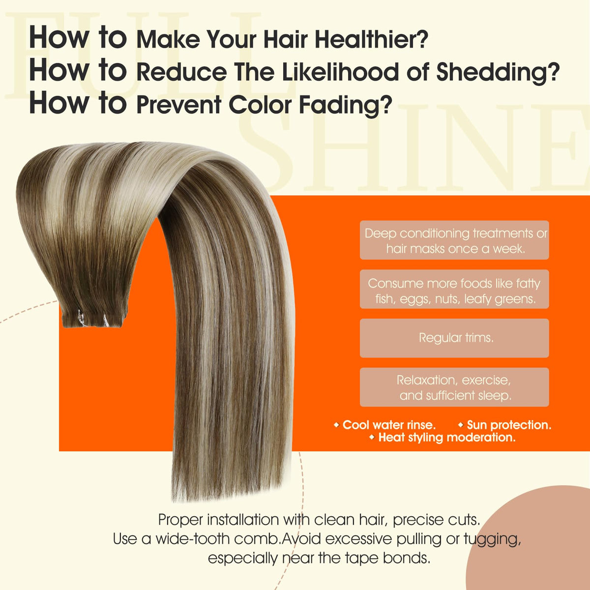 Lifestyle image of model wearing Full Shine Tape In Hair Extensions