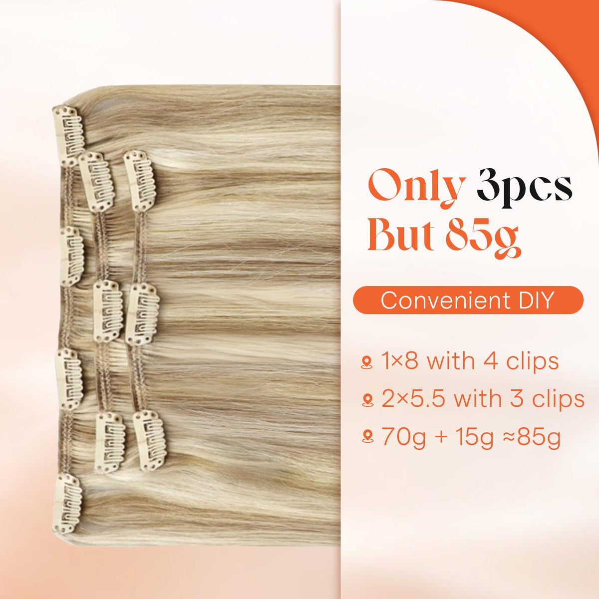 Lifestyle image of model wearing Sunny Hair Clip-in Extensions