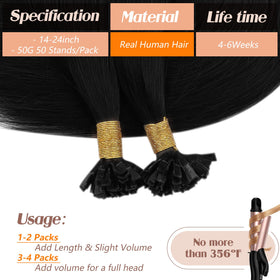 Lifestyle image of model wearing Sunny Hair K Tips extensions