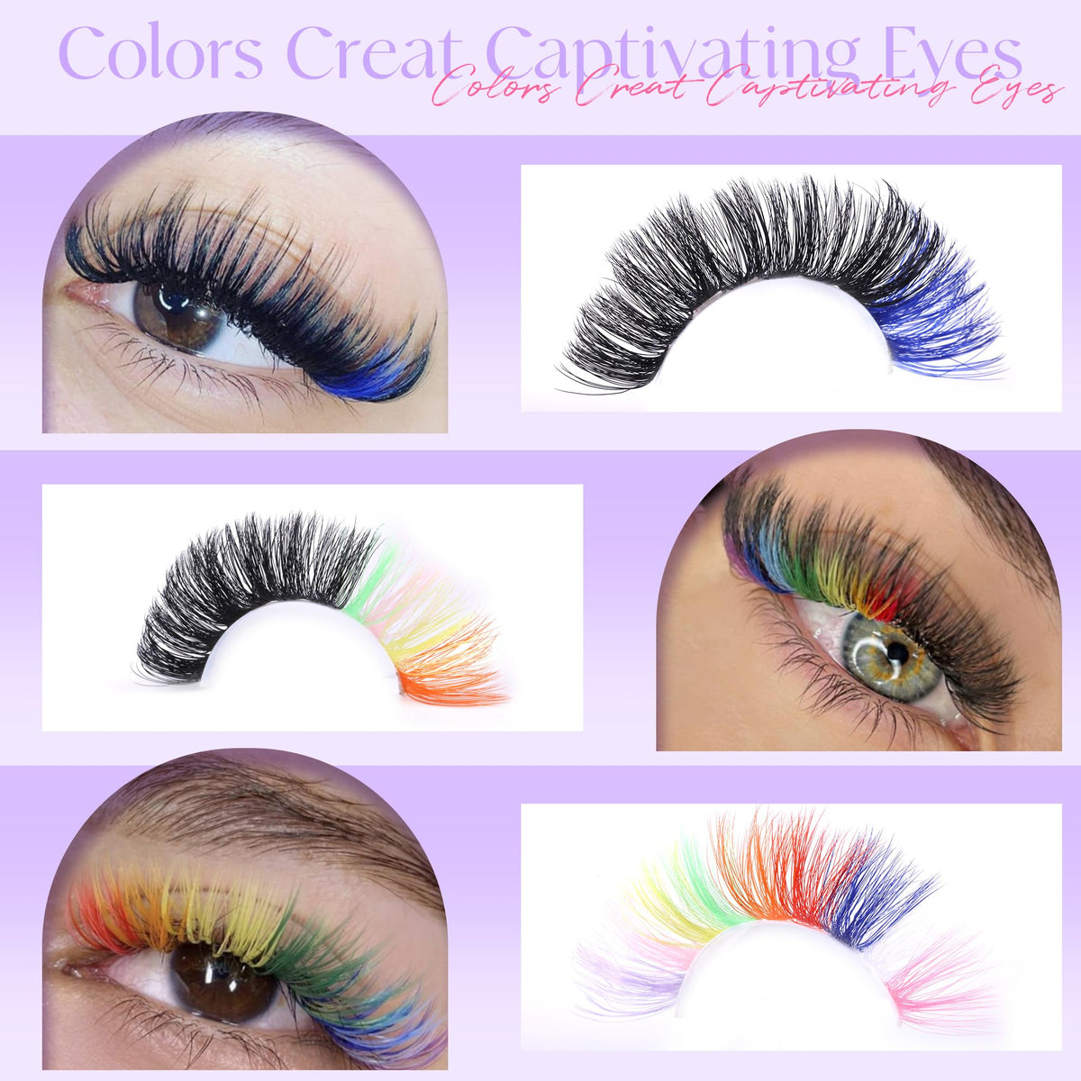 Lifestyle image of model wearing Winifred Colored Lash Clusters