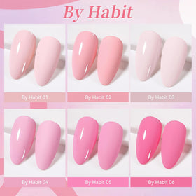 Lifestyle image of nails painted with Born Pretty pink gel polish