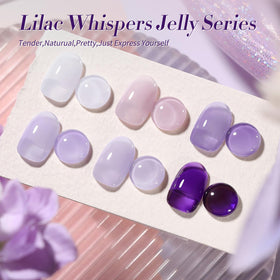 Lifestyle image of nails painted with Born Pretty purple gel polish