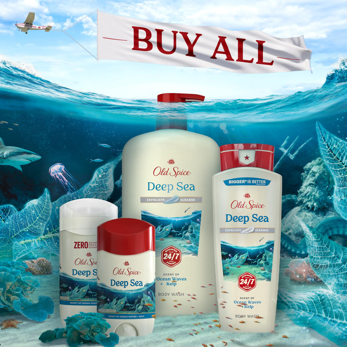 Lifestyle image of Old Spice Men's Antiperspirant in a bathroom setting