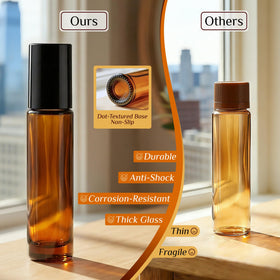 Lifestyle image of PrettyCare roller bottles in a travel bag