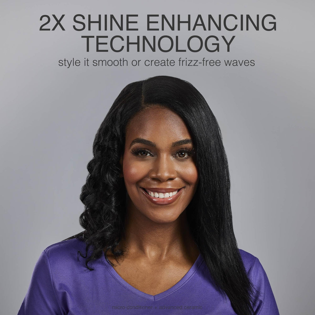 Lifestyle image of Remington Shine Therapy Hair Straightener in use