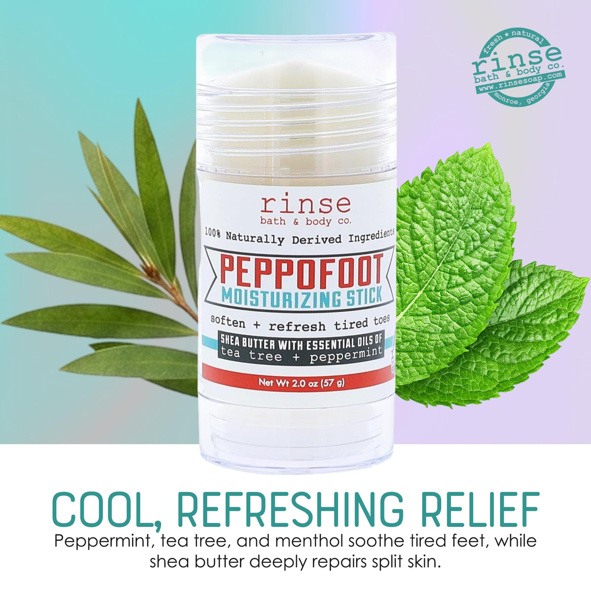 Lifestyle image of Rinse Peppofoot Heel Balm Stick on bedside table