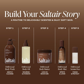 Lifestyle image of Saltair Serum Deodorant on bathroom counter