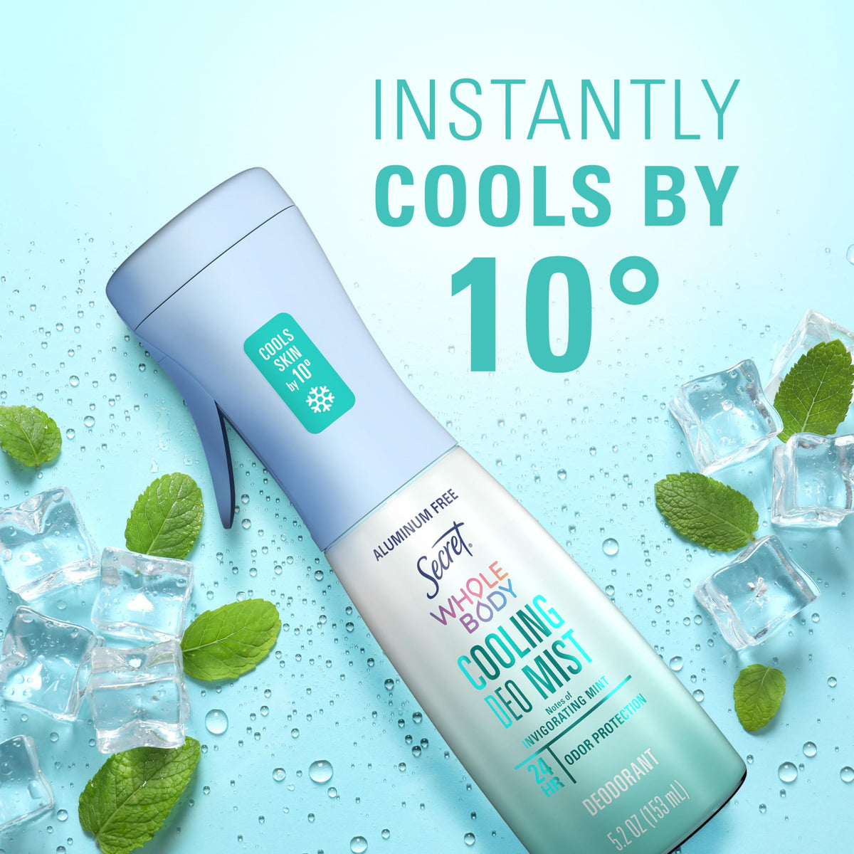 Lifestyle image of Secret deodorant mist in a gym setting