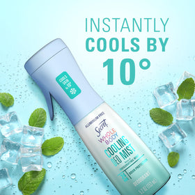 Lifestyle image of Secret deodorant mist in a gym setting