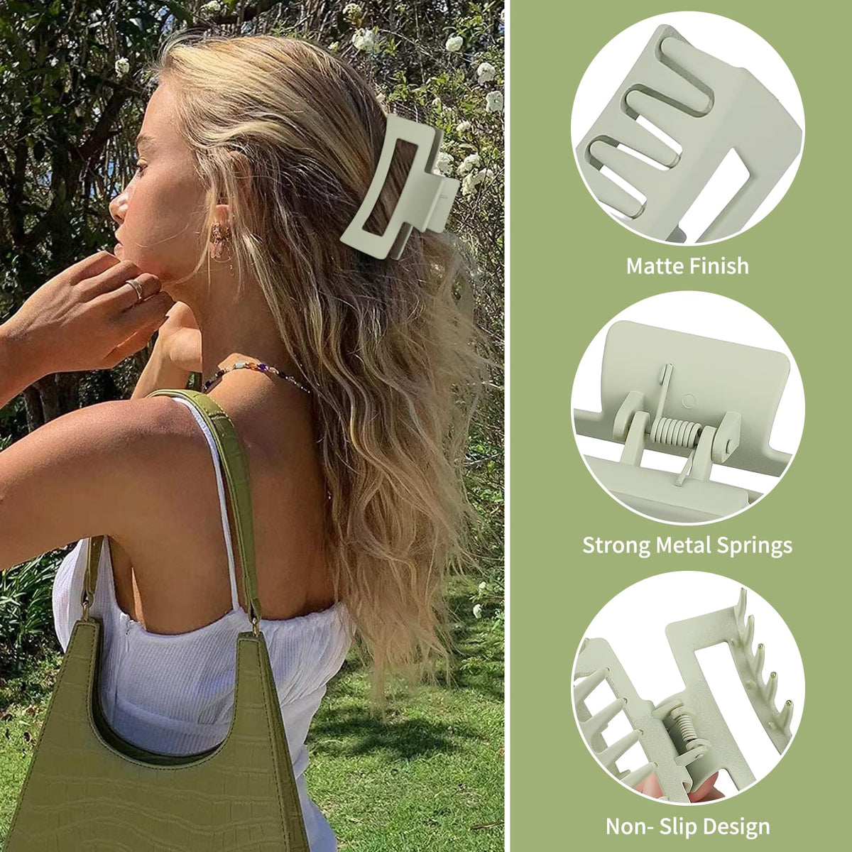 Lifestyle image of Sisiaipu Square Hair Clips being used while applying makeup