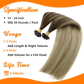 Lifestyle image of Sunny Hair 22 Inch K Tip Hair Extensions styled in a ponytail