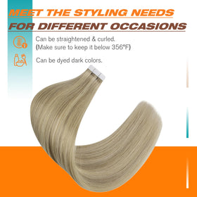 Lifestyle image of Sunny Hair Blonde Tape in Hair Extensions