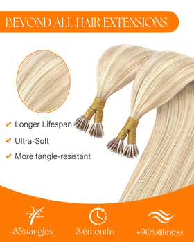 Lifestyle image of Sunny Hair extensions styled in loose waves