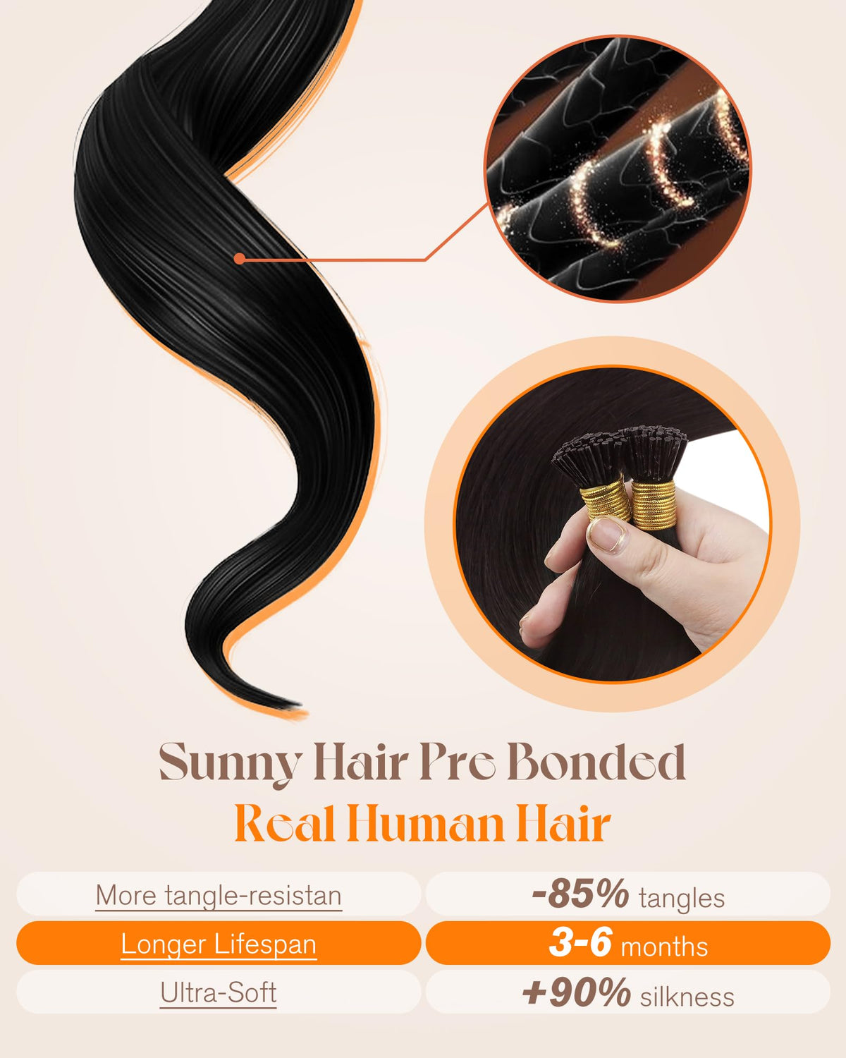 Lifestyle image of Sunny Hair extensions styled in wavy hair