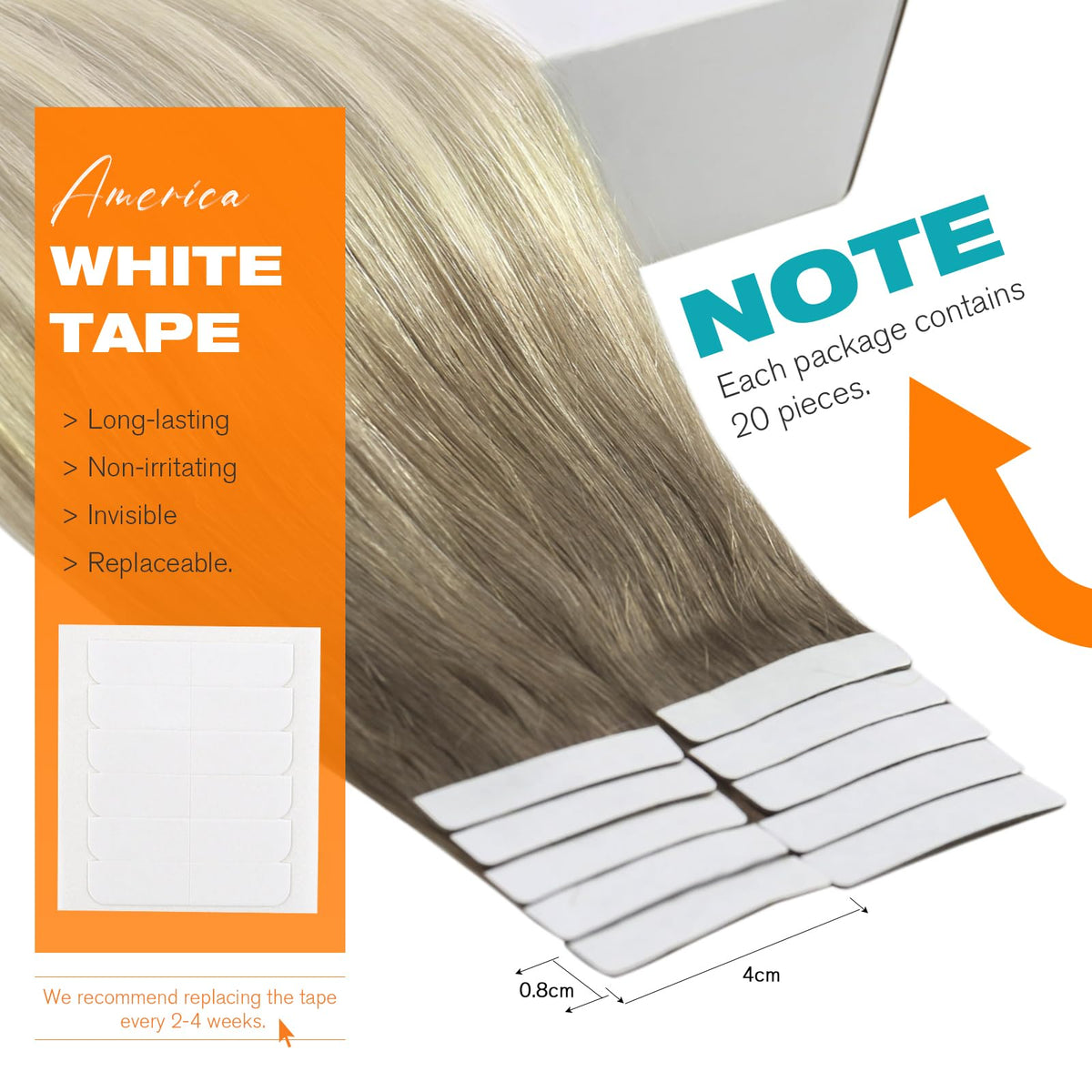 Lifestyle image of Sunny Hair Tape in Hair Extensions styled in hair