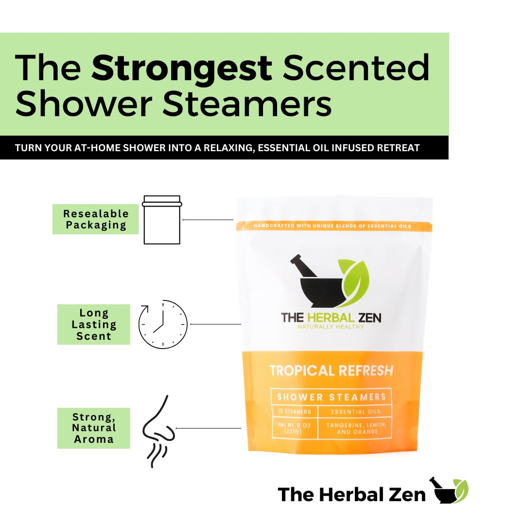 Lifestyle image of The Herbal Zen shower steamers in use