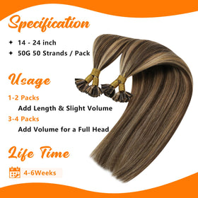 Lifestyle image of U Tip Hair Extensions styled in a ponytail