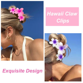 Lifestyle image of woman wearing ANBALA flower hair clips at the beach