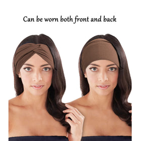 Lifestyle image of woman wearing Jesries headband at the beach