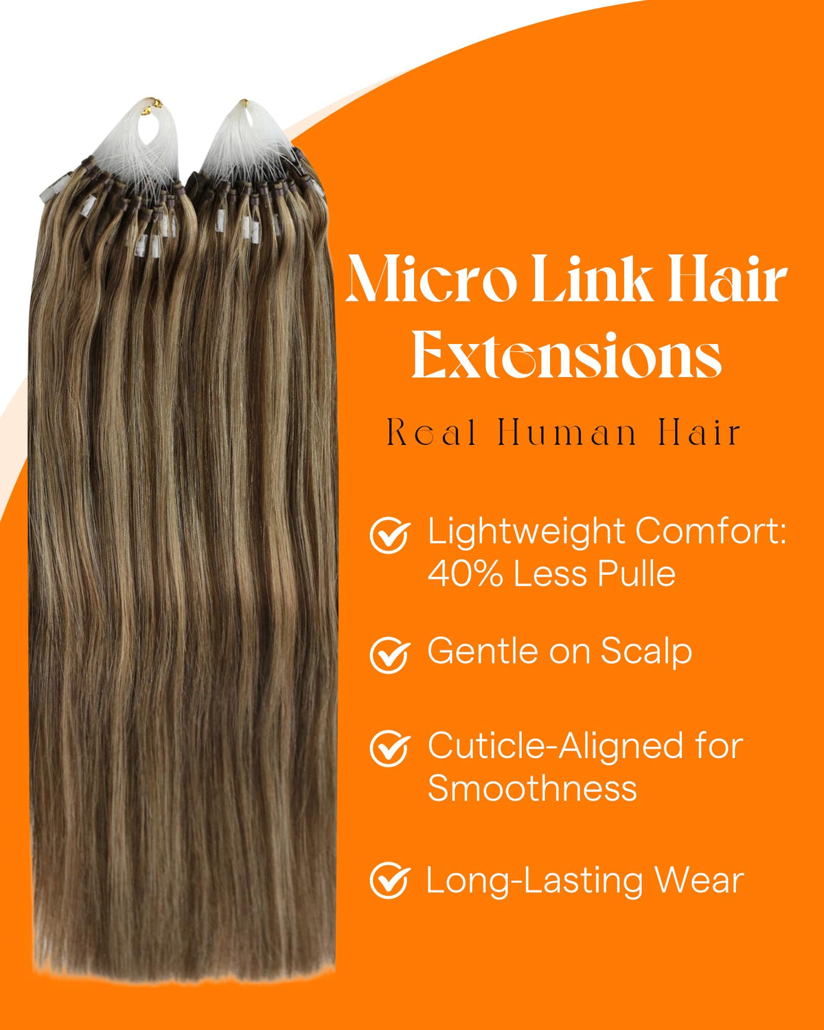 Lifestyle image of woman wearing Sunny Hair Micro Hair Extensions