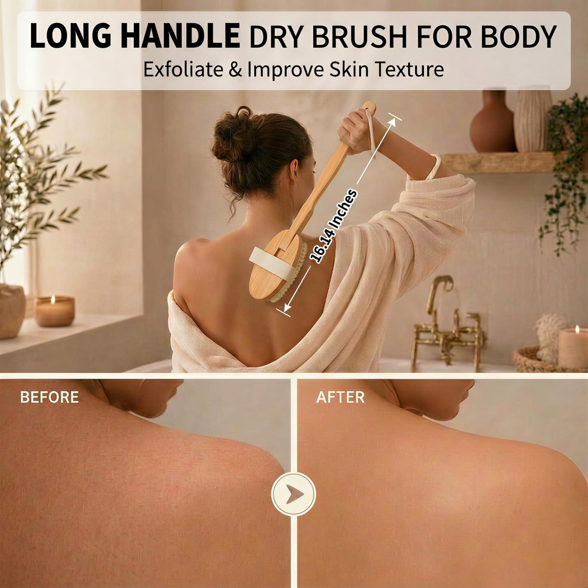 Lifestyle image of Zeutch body brush in use