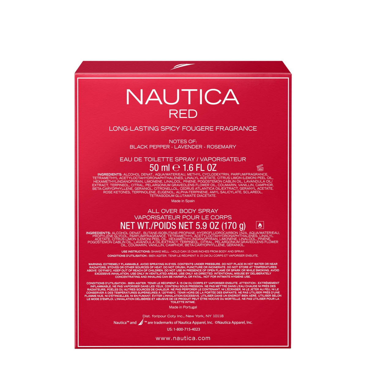 Lifestyle scene featuring Nautica Red gift set