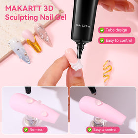 Lifestyle scene of a person applying nail art with Makartt kit