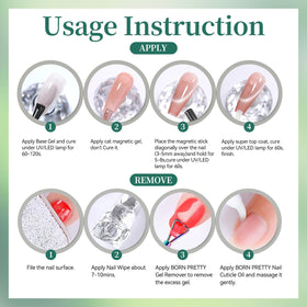 Lifestyle scene of applying Born Pretty Green Cat Magnetic Eye Gel Nail Polish