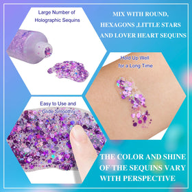 Lifestyle scene of kids wearing MEICOLY Purple Body Glitter at a party