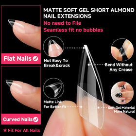 Lifestyle scene of manicured hands using UNA GELLA Short Almond Gel Nail Tips