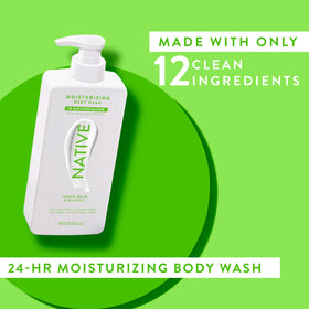 Lifestyle scene of Native Moisturizing Body Wash in a shower setting