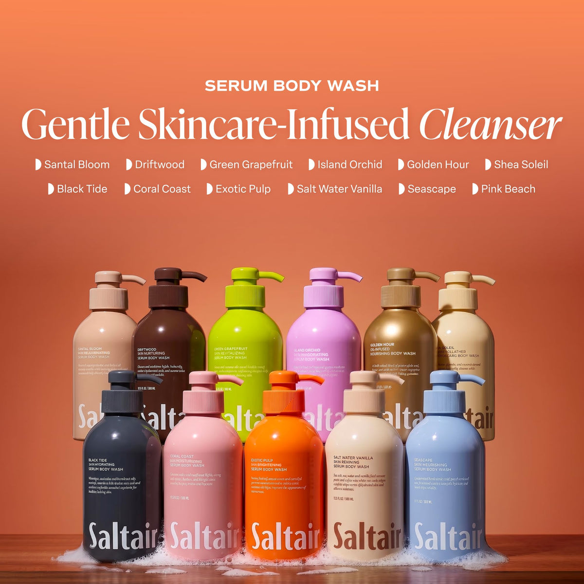 Lifestyle scene of Saltair Body Wash in a shower setting