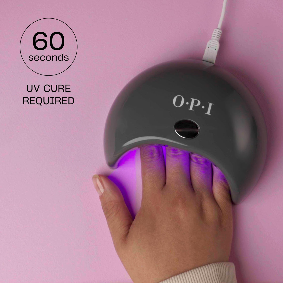 Lifestyle scene of using OPI GELement Starter Kit at home