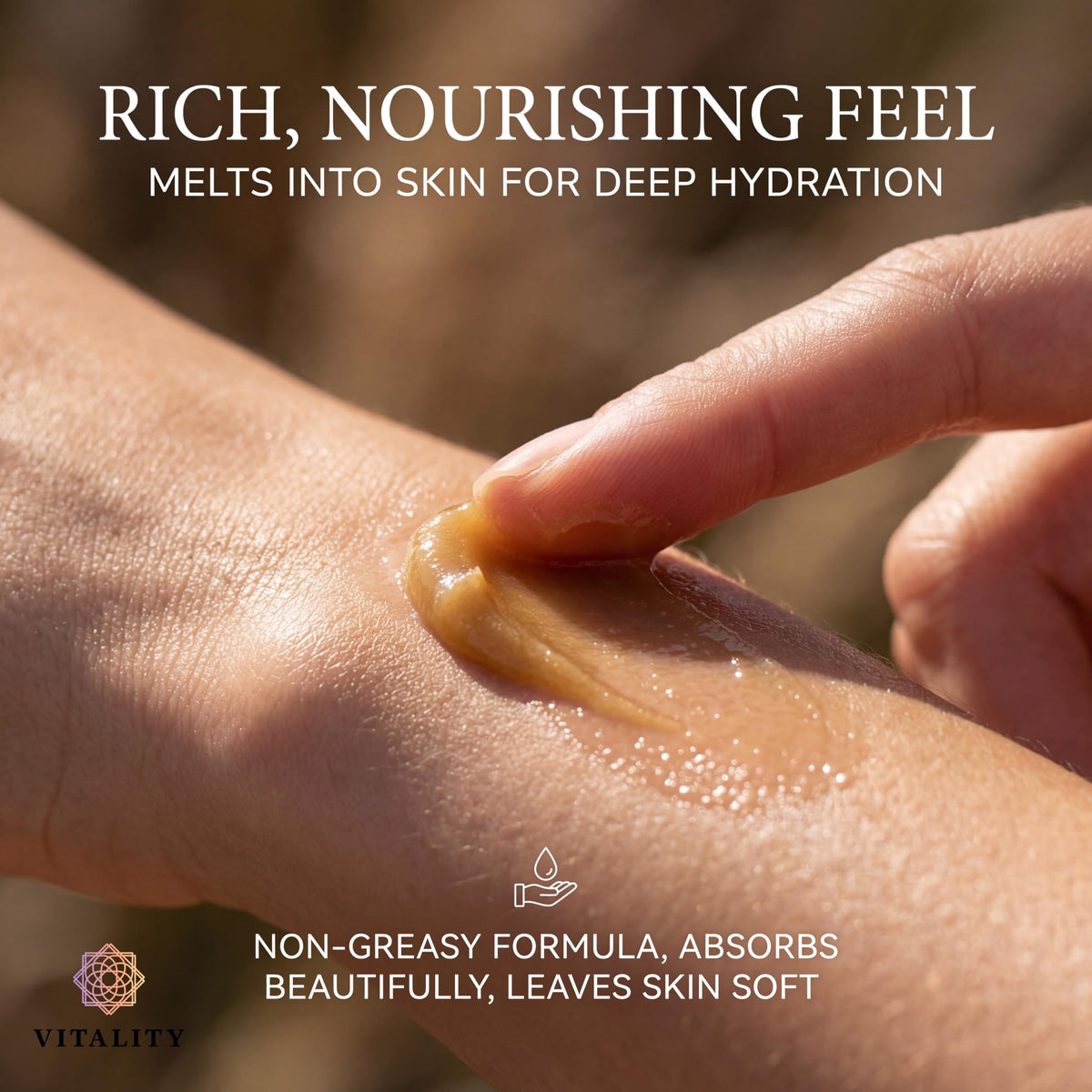 Lifestyle scene of Vitality Helichrysum Balm in use