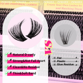 Lifestyle scene showing application of zanlufly lash clusters