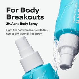 Lifestyle scene using Paula's Choice CLEAR Salicylic Acid Exfoliating Body Acne Spray