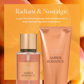 Lifestyle scene with Amber Romance Mist and Lotion